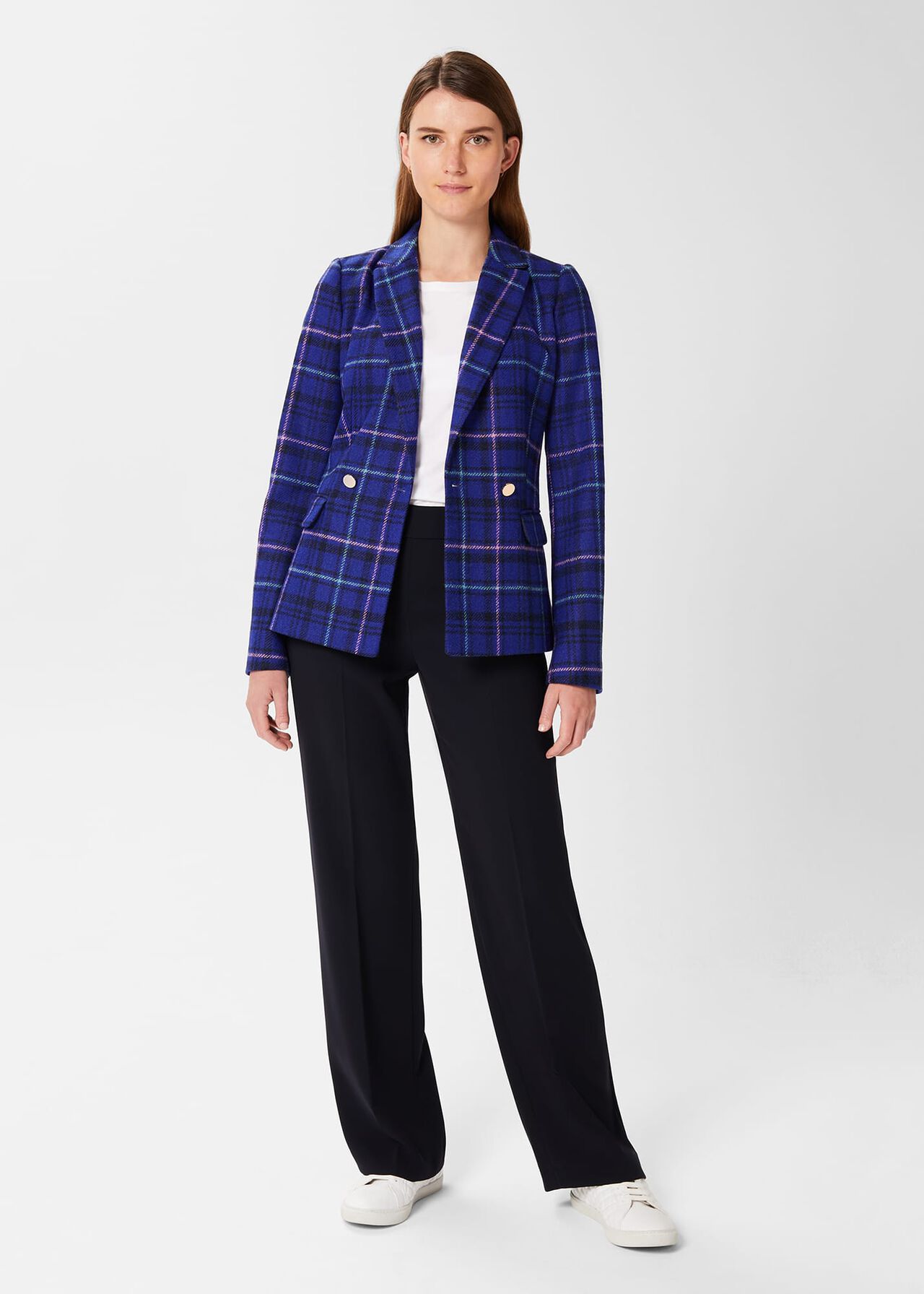 Emberly Wool Jacket, Cobalt Multi, hi-res