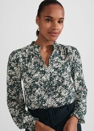 Delany Blouse, Green Ivory, hi-res