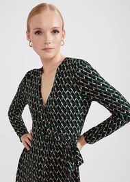 Katalina Jersey Dress, Black Multi, hi-res