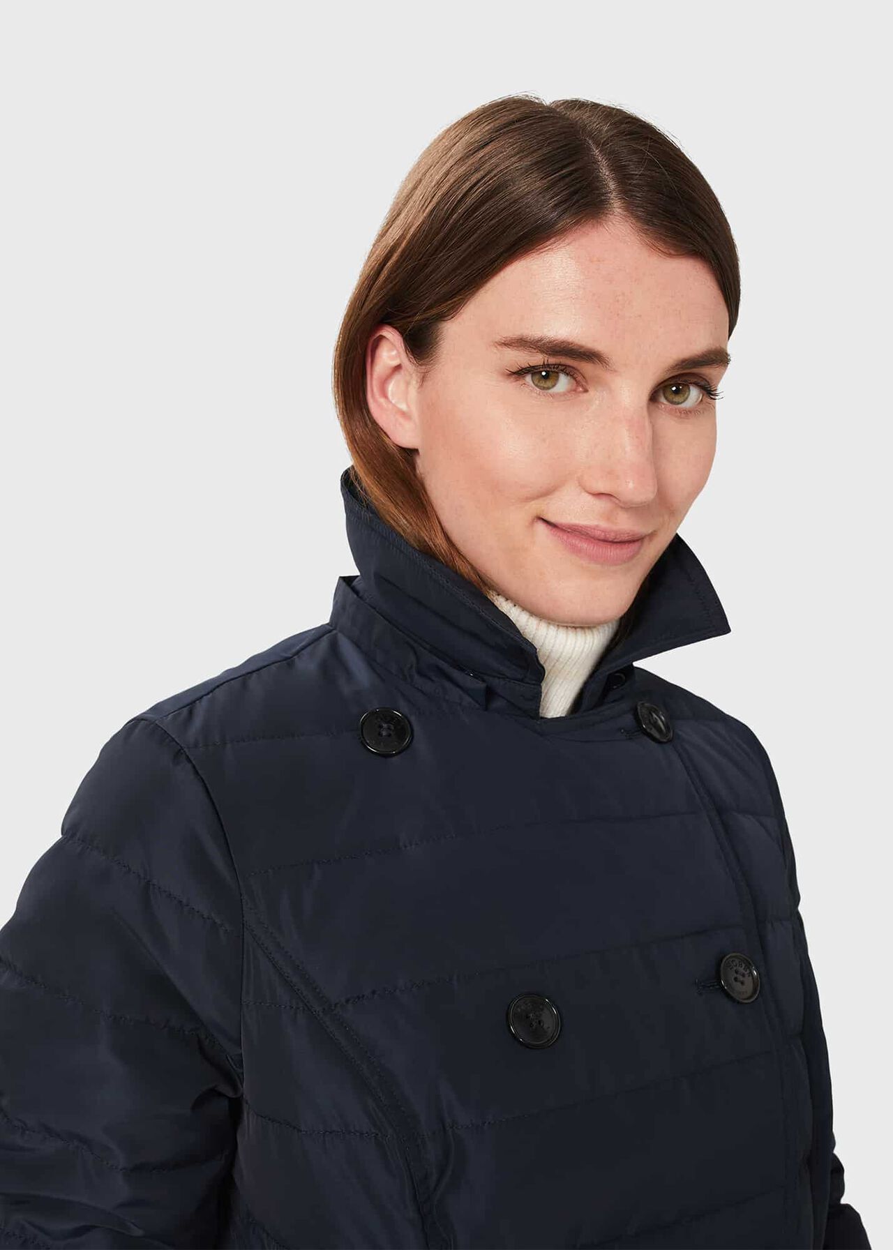 Corina Water Resistant Puffer Trench , Navy, hi-res