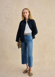 Ivana Cotton Broderie Top, White, hi-res