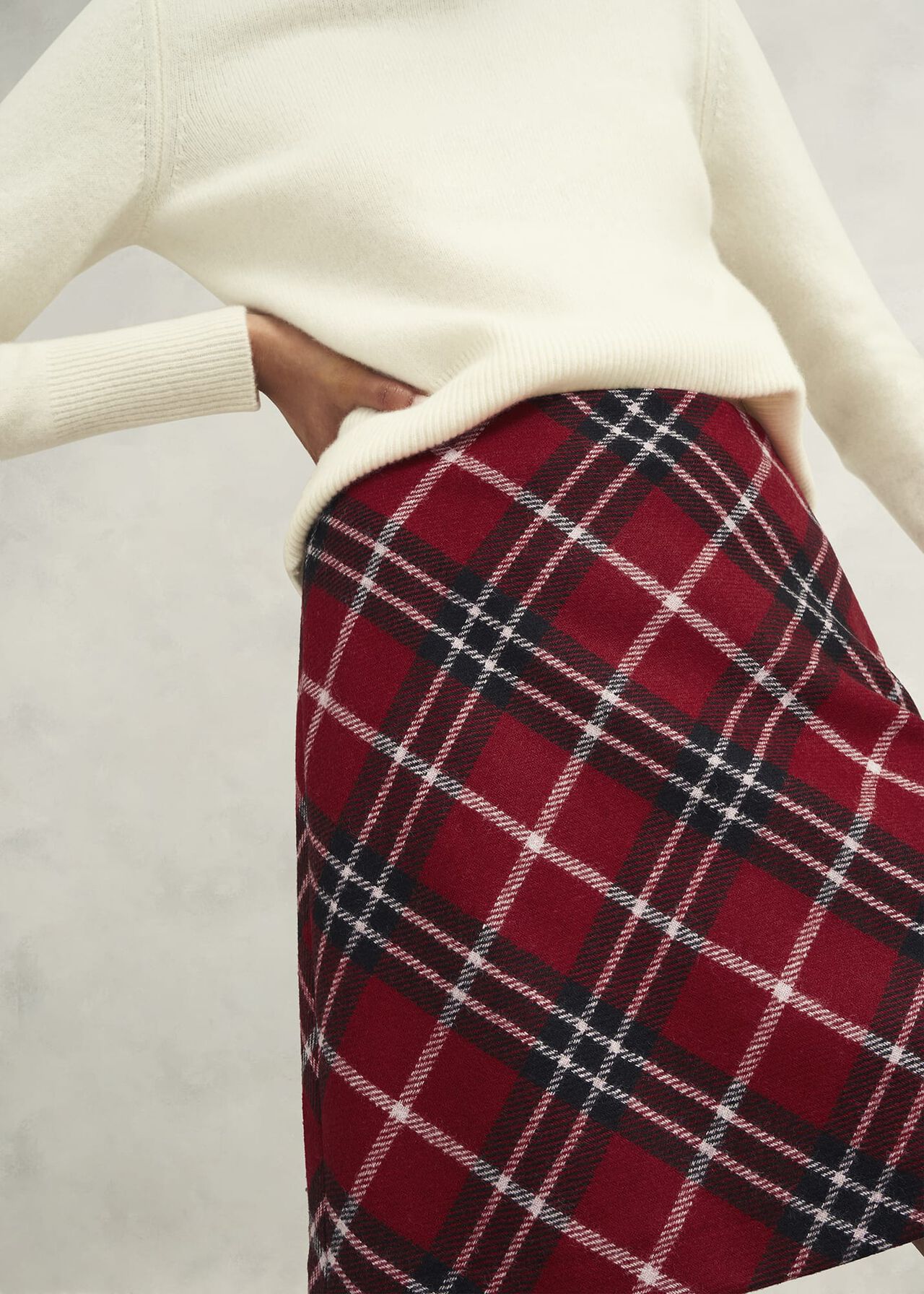 Teia Wool Skirt, Red Multi, hi-res