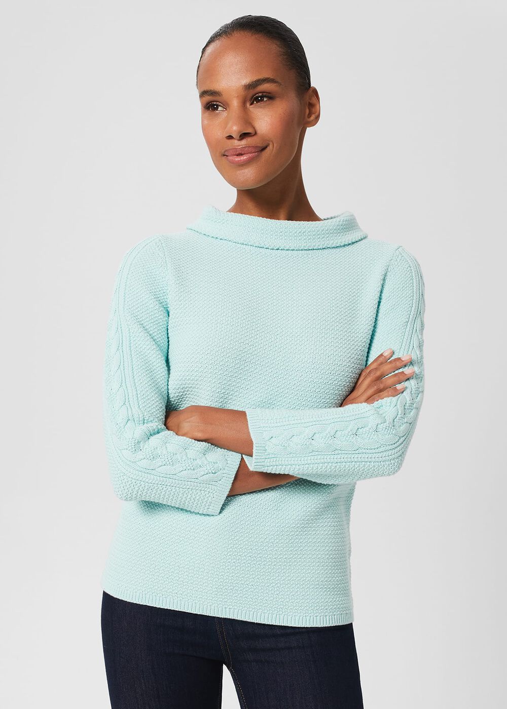 Camilla Cotton Jumper, Clearwater Blue, hi-res