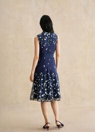 Aria Floral Embroidered Dress, Midnight Blue, hi-res