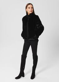 Florence Fur Coat, Black, hi-res