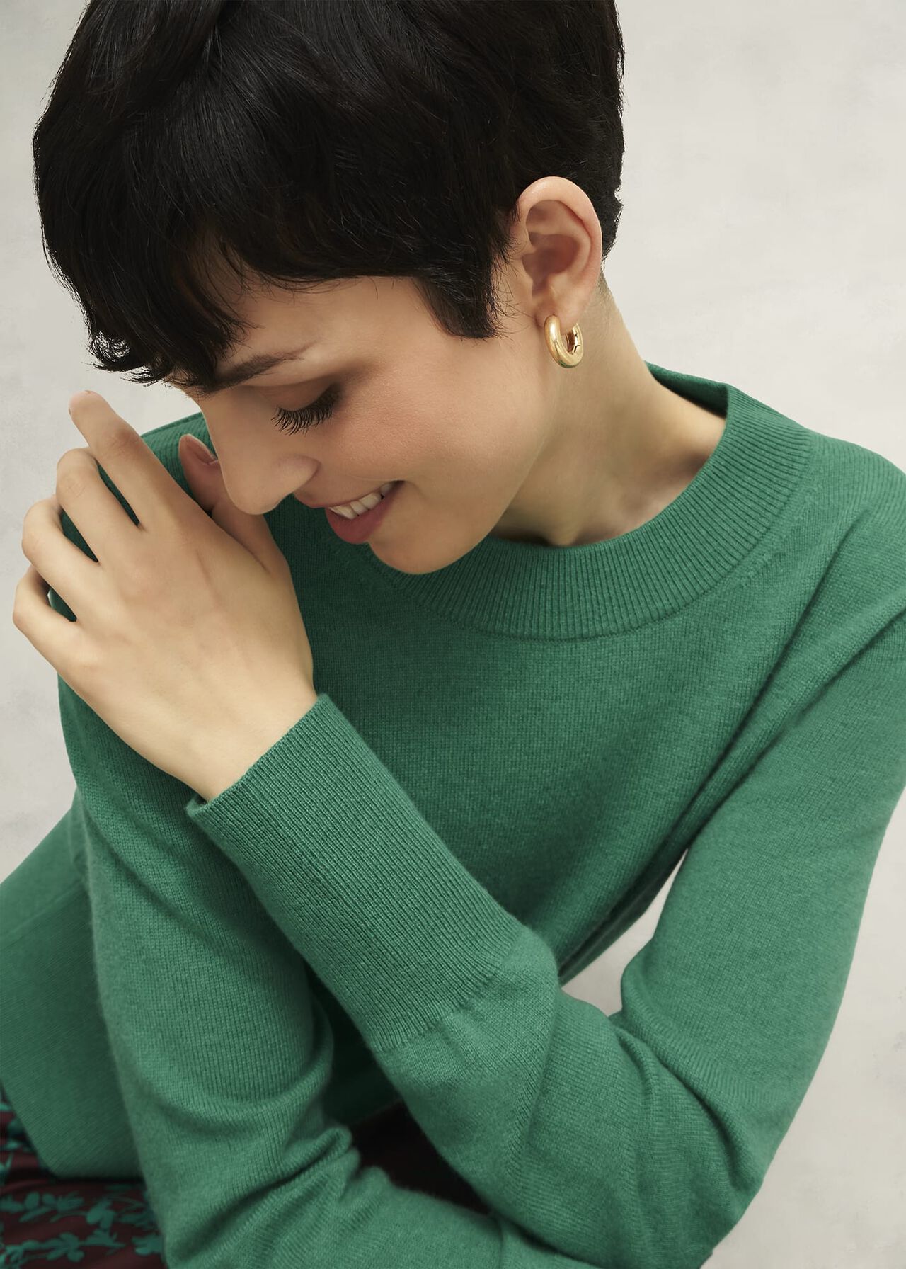 Tresco Wool Cashmere Sweater, Viridian Green, hi-res