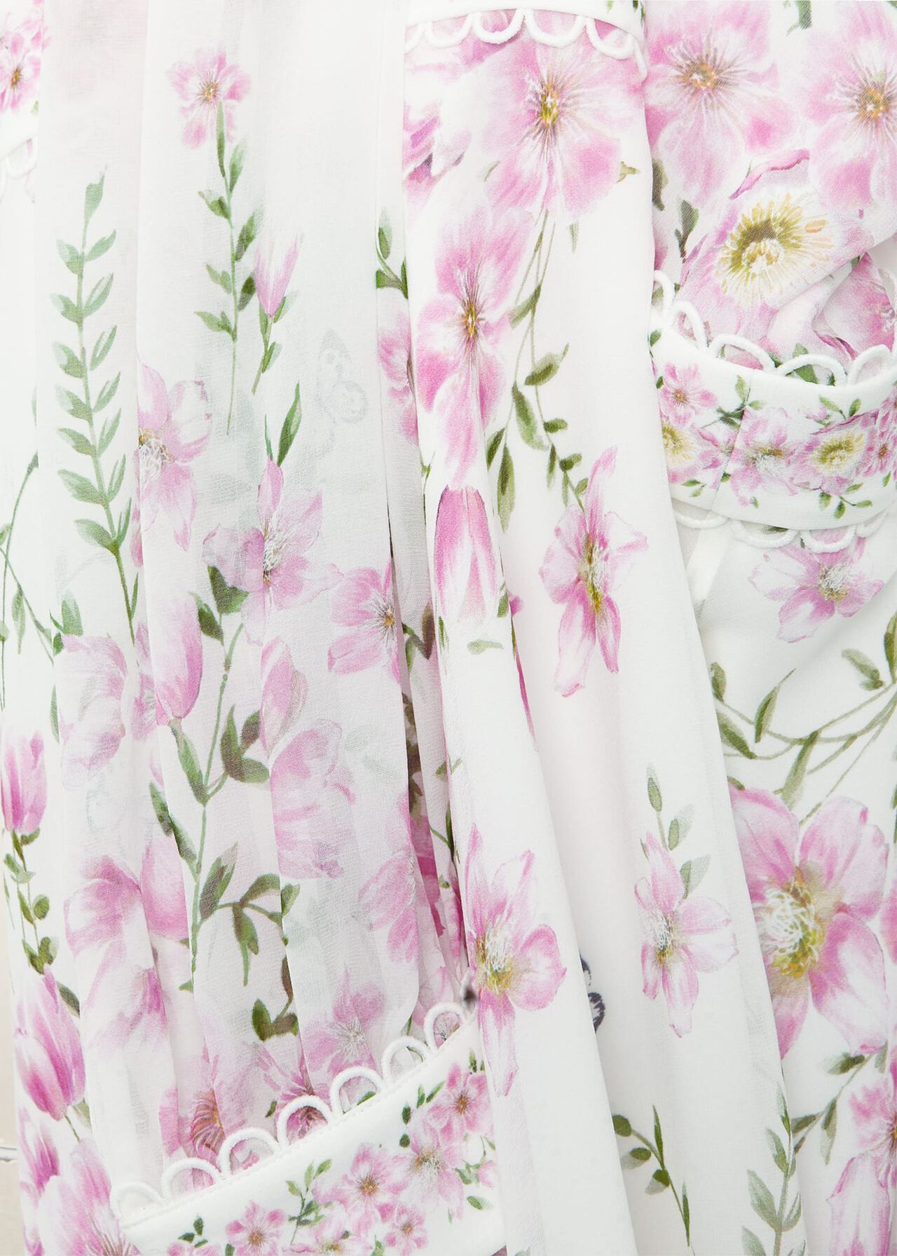 Skye Floral Silk Dress, Ivory Multi, hi-res