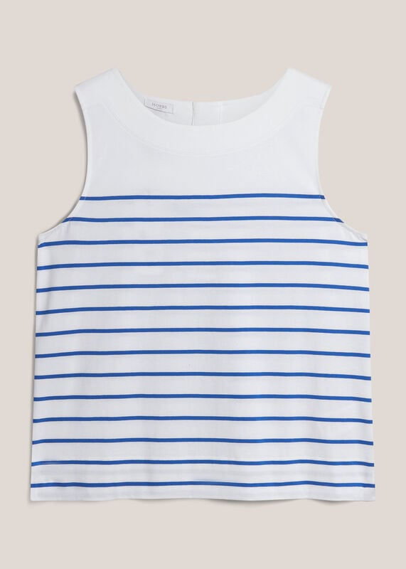Fern Cotton Button Back Striped Top