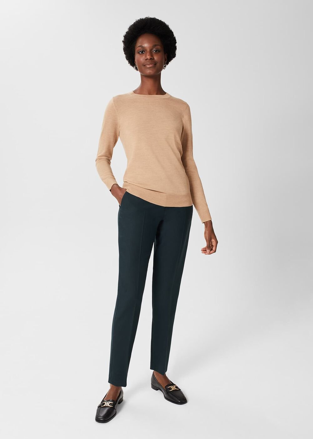 Penny Merino Wool Jumper, Camel, hi-res