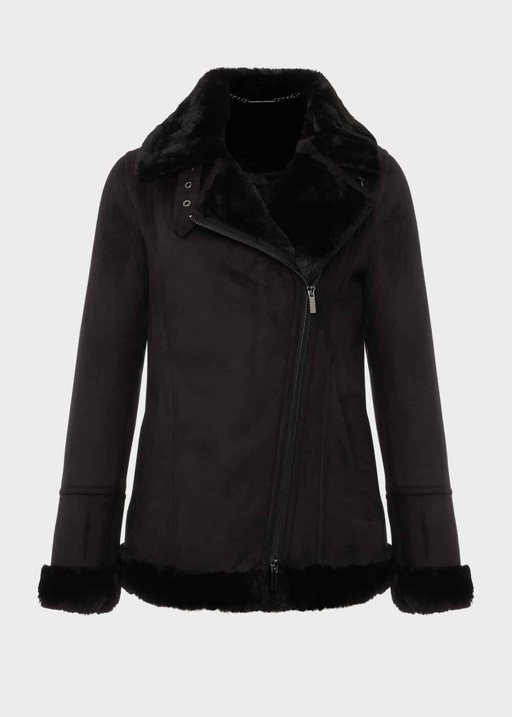 Alana Fur Jacket, Black, hi-res