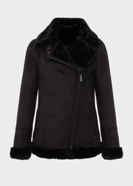 Alana Fur Jacket, Black, hi-res