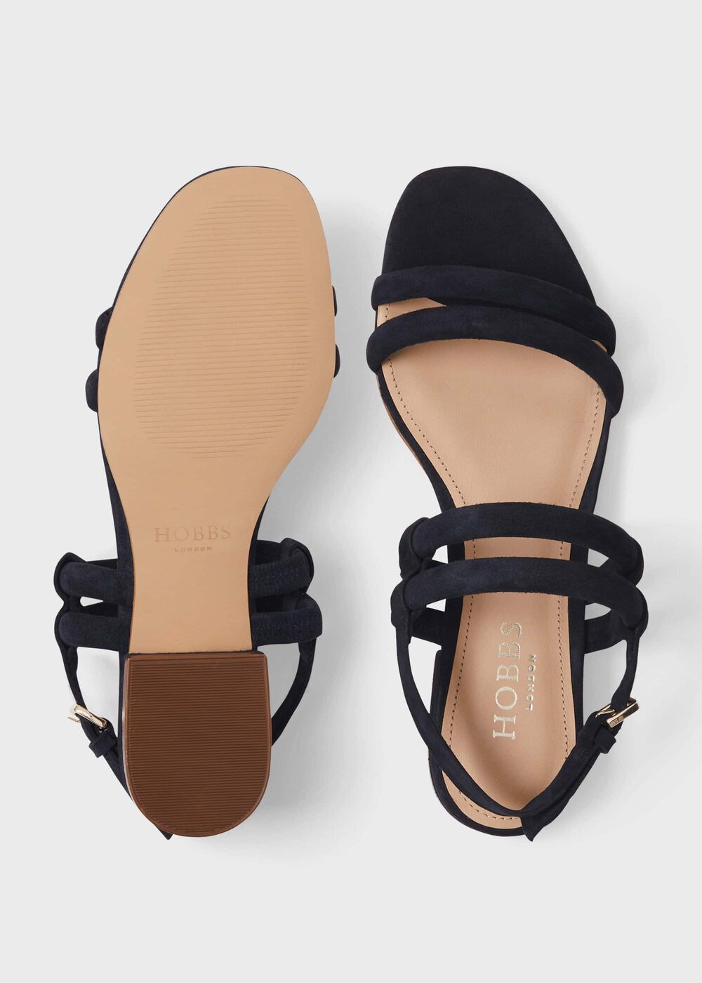 Orla Suede Sandals, Navy, hi-res