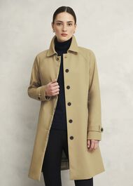 Vivienne Shower Resistant Trench Coat, Fawn Beige, hi-res