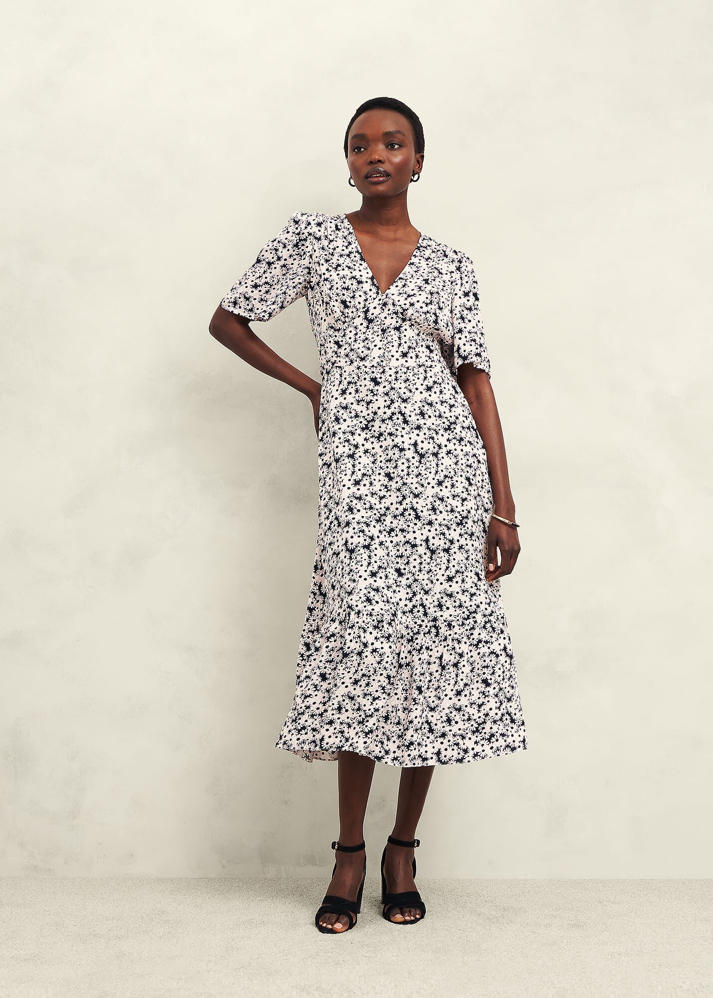 【関税なし】HOBBS ホッブス marwood デイジー柄 ドレス Marwood Paris Tie Dress | Hobbs US |