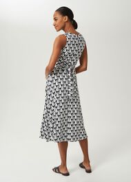Bayview Jersey Sleeveless Midi Dress, Navy Ivory, hi-res