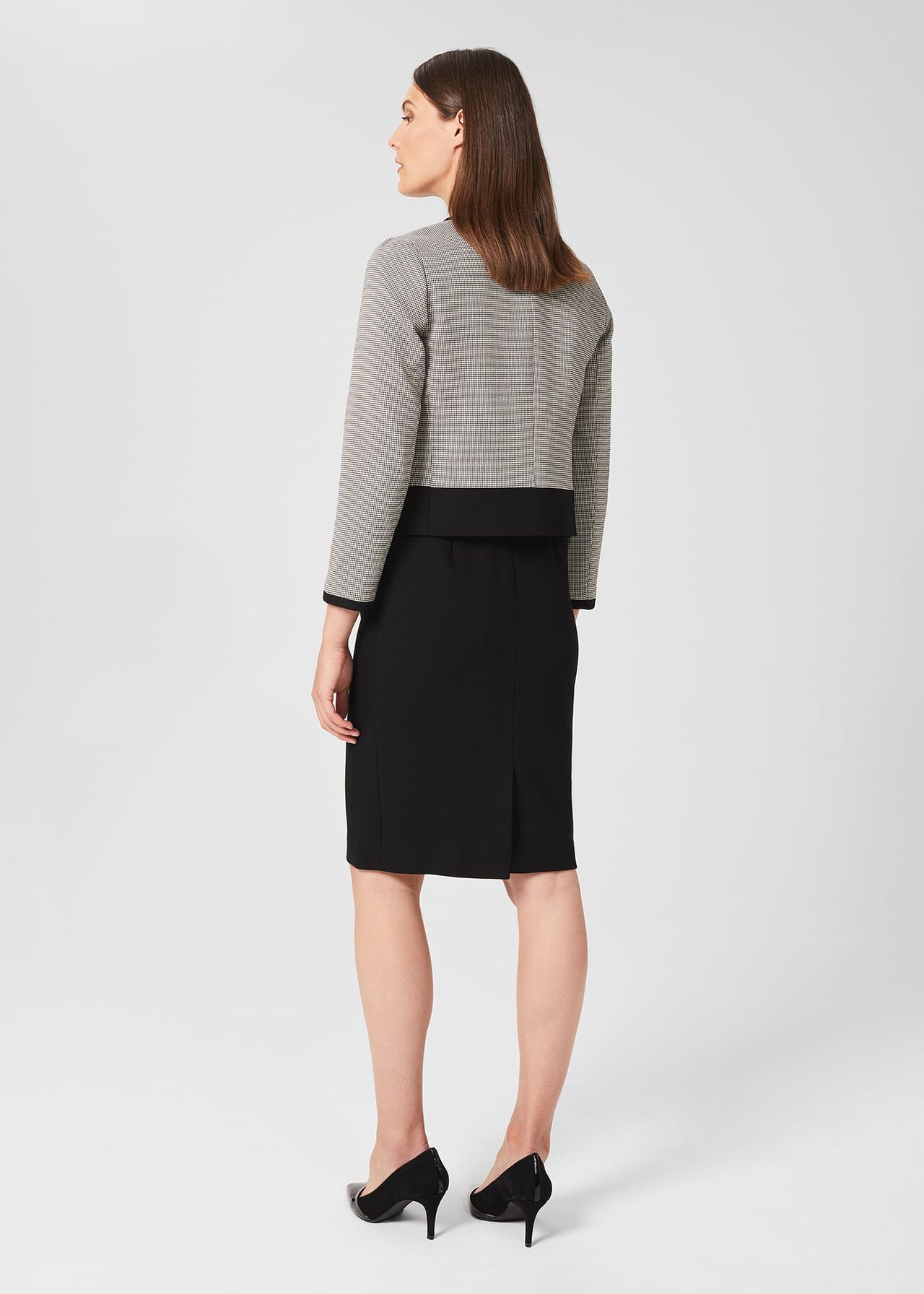 Sienna Houndstooth Jacket, Ivory Black, hi-res