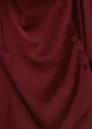Mirabel Satin Shirt, Mulberry Red, hi-res