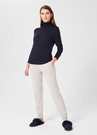 Lillian Shearling Slipper, Navy, hi-res