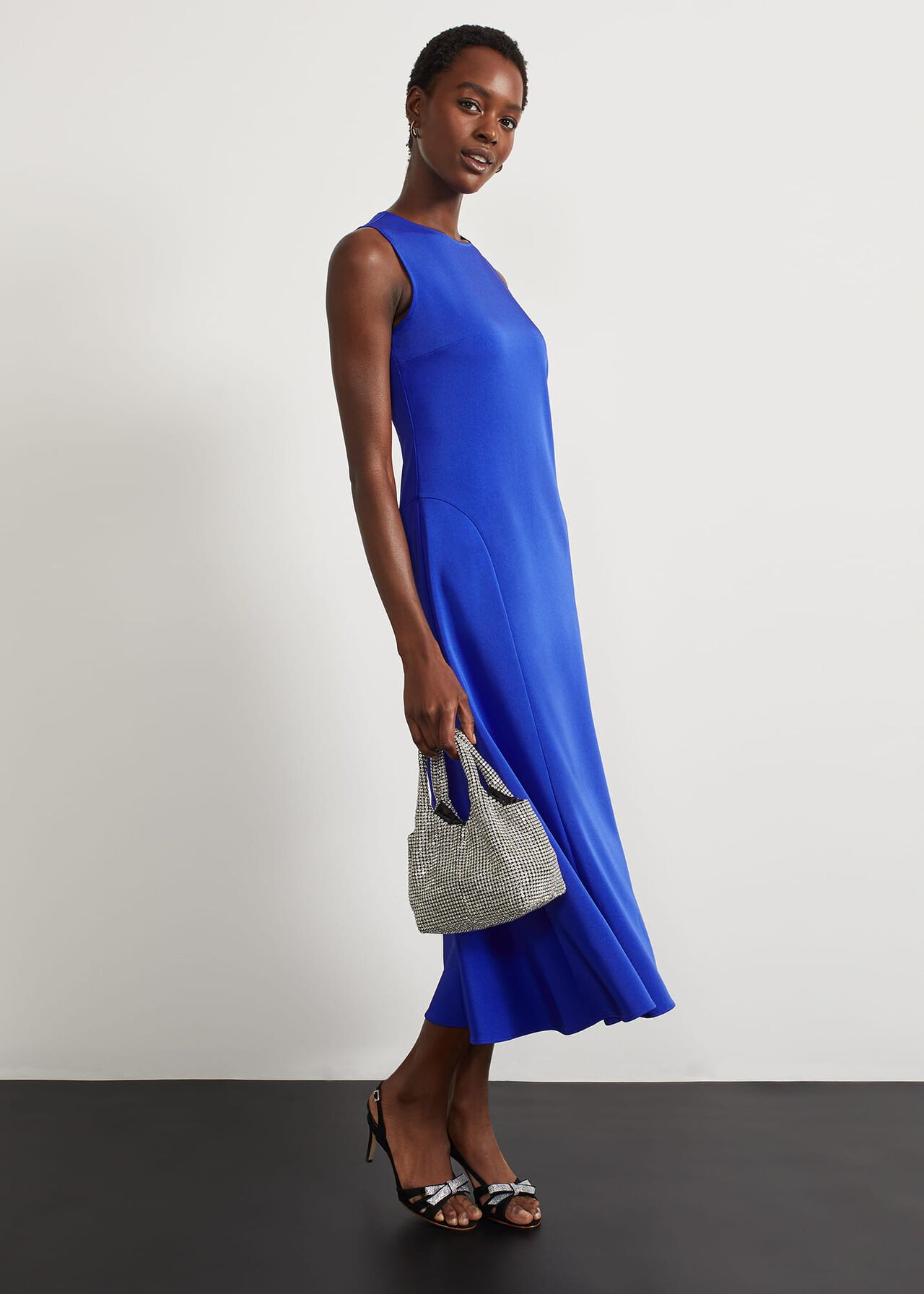 Palmer Midi Fit And Flare Dress, Mazarine Blue, hi-res