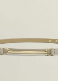 Daphne Leather Waist Belt, Light Beige, hi-res