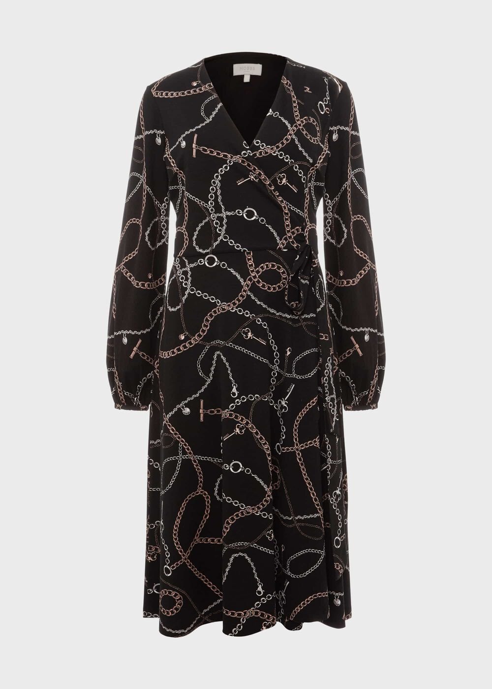 Stephanie Wrap Dress, Black Multi, hi-res