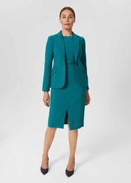 Alva Belted Dress, Lagoon Blue, hi-res