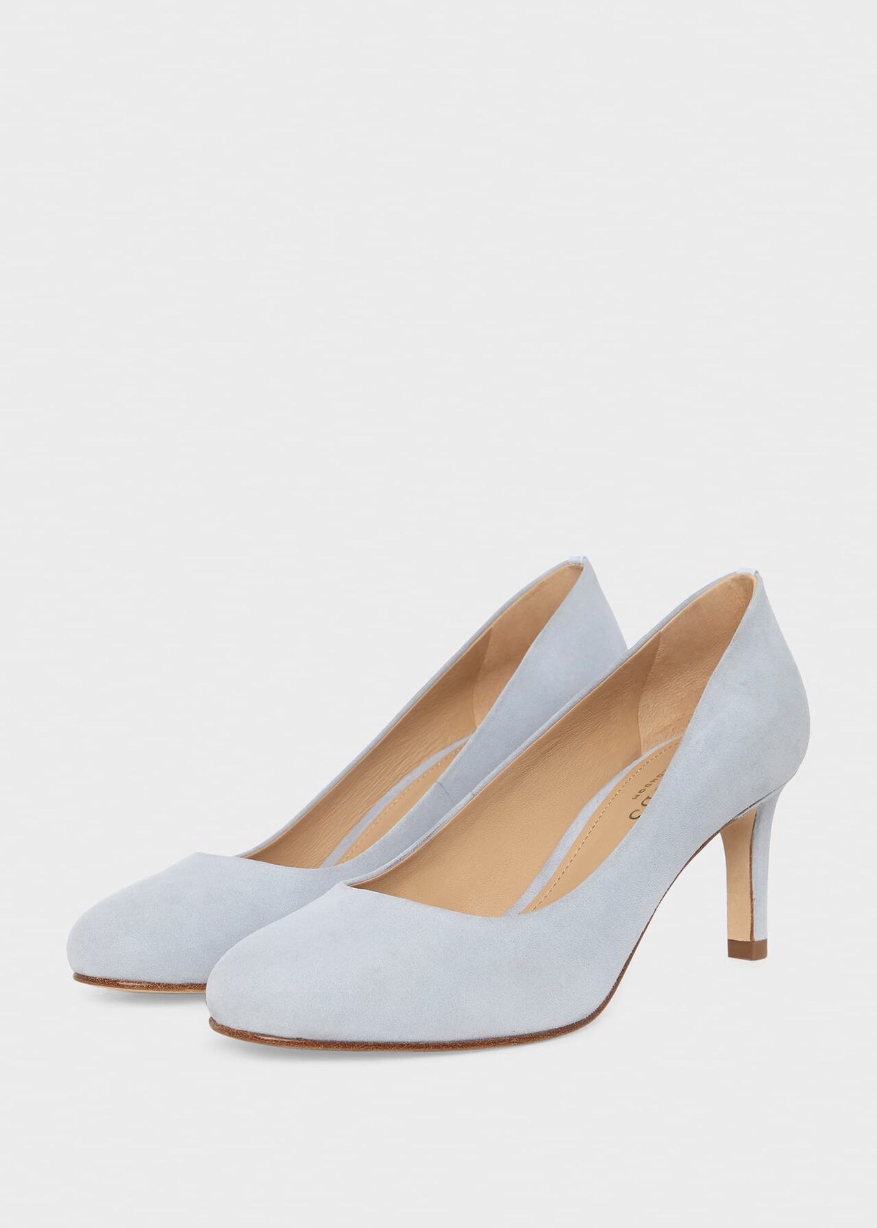 Lizzie Suede Court Shoes , Celeste Blue, hi-res