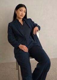 Lauren Wide Trousers, Dark Slate Blue, hi-res