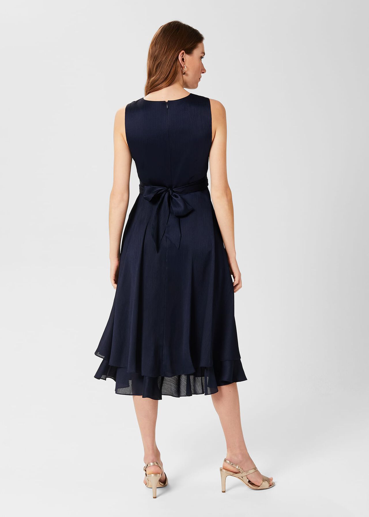 Viola Fit And Flare Dress, Midnight Navy, hi-res