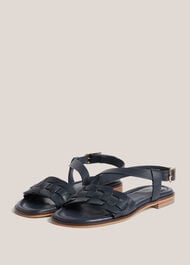 Vera Leather Sandals, Hobbs Navy, hi-res