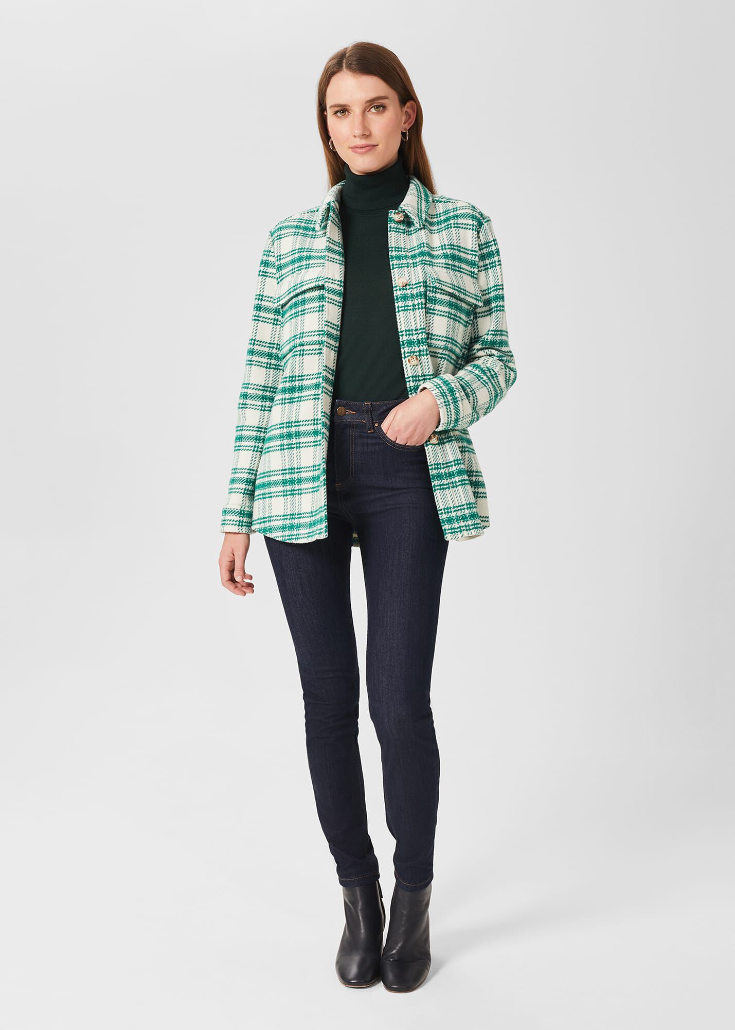 Checkered shirt jacket deals