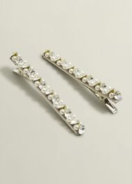 Antonia Jewelled Hair Clips, Smoke, hi-res
