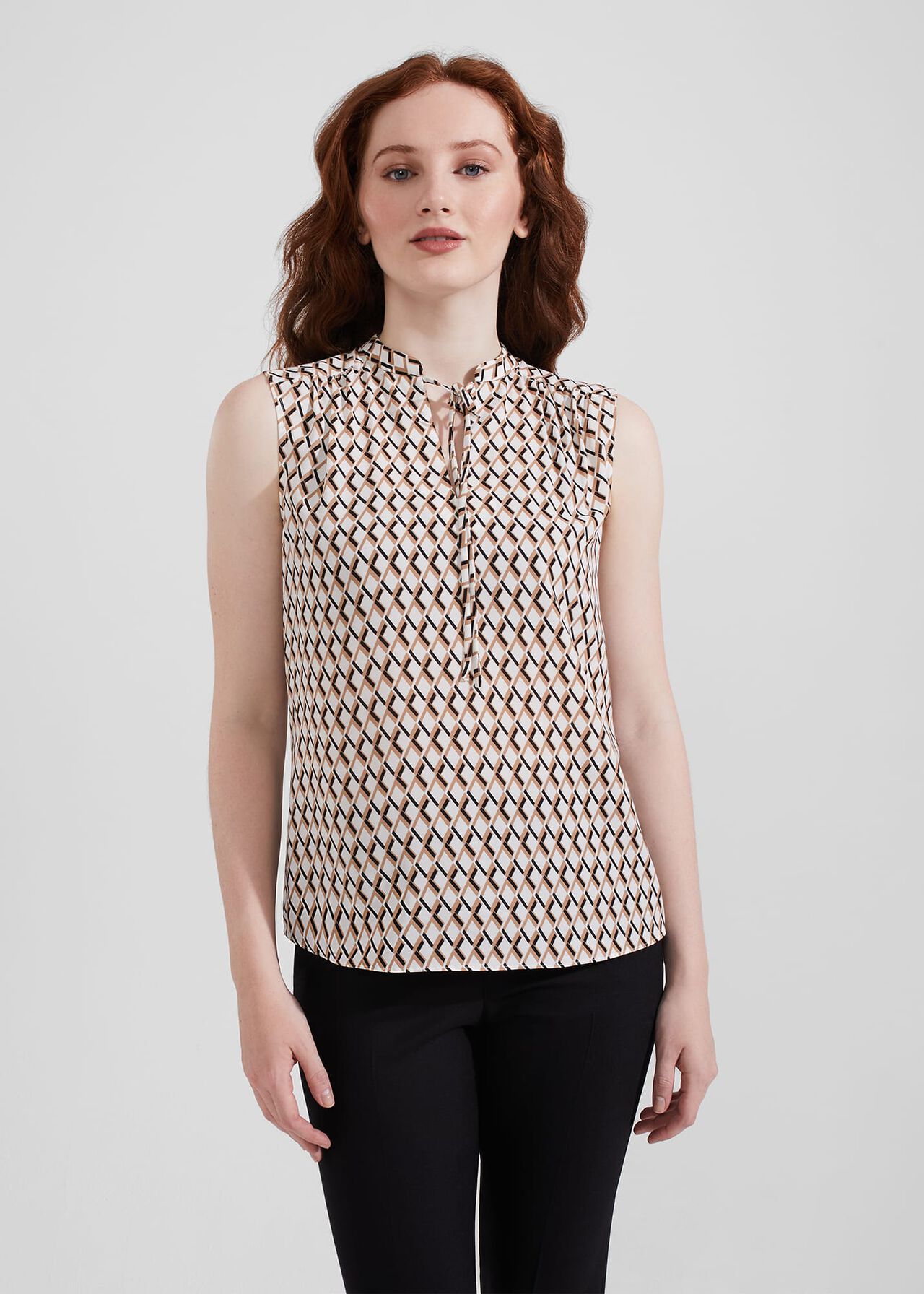 Esmeralda Blouse, Ivory Black, hi-res