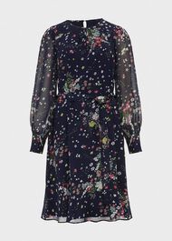 Frances A Line Dress, Navy Multi, hi-res