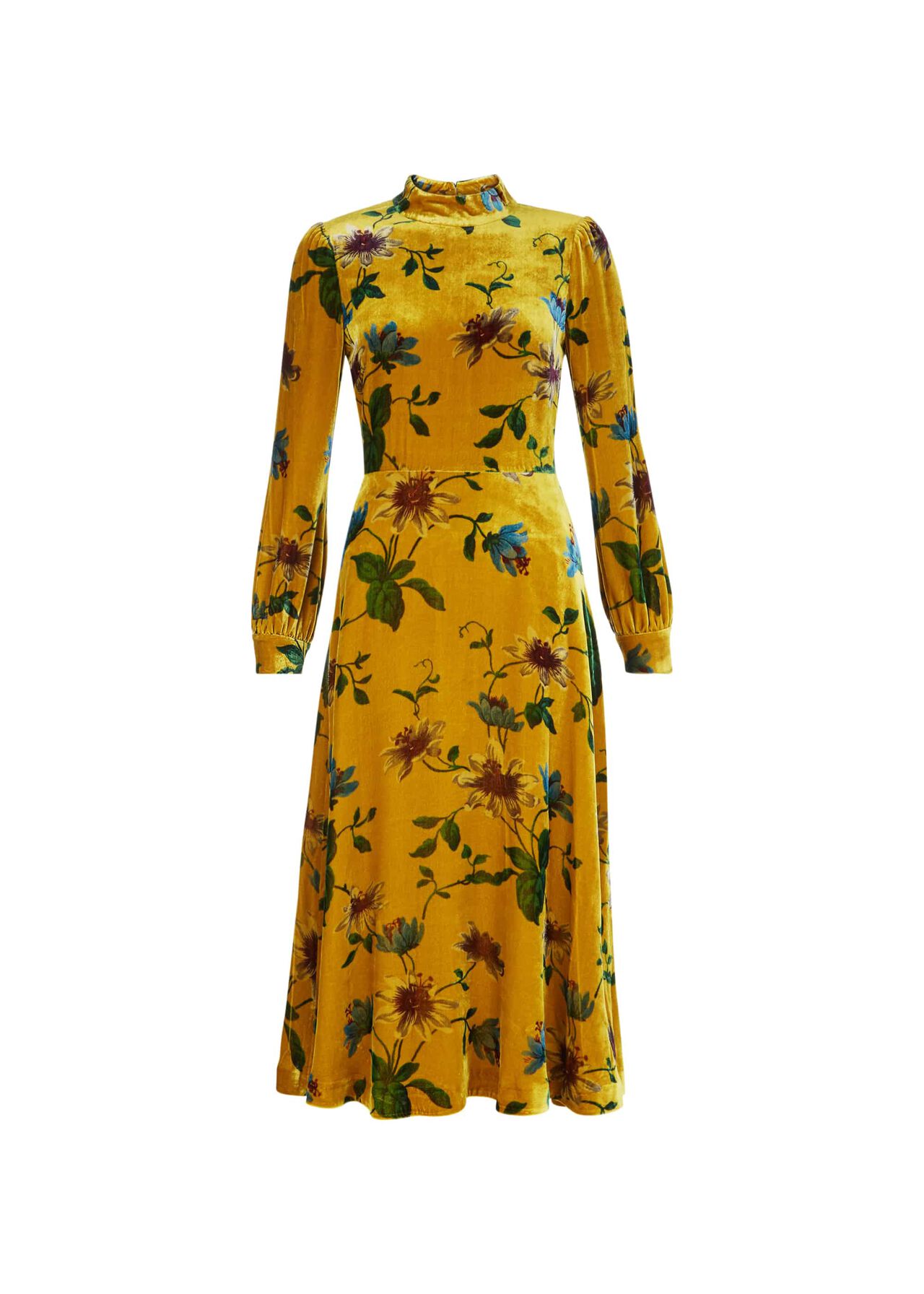 Exotics Velvet Dress Ochre Multi