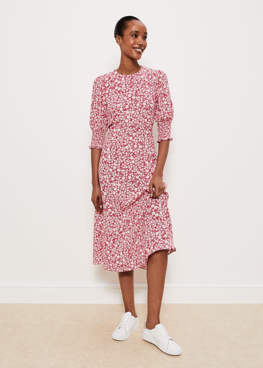 Primrose Dress, Pink Buttrcream, hi-res