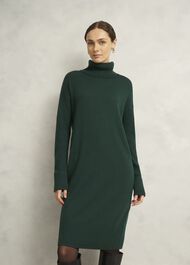Green Ava Knitted Sweater Dress, Ponderosa Green, hi-res