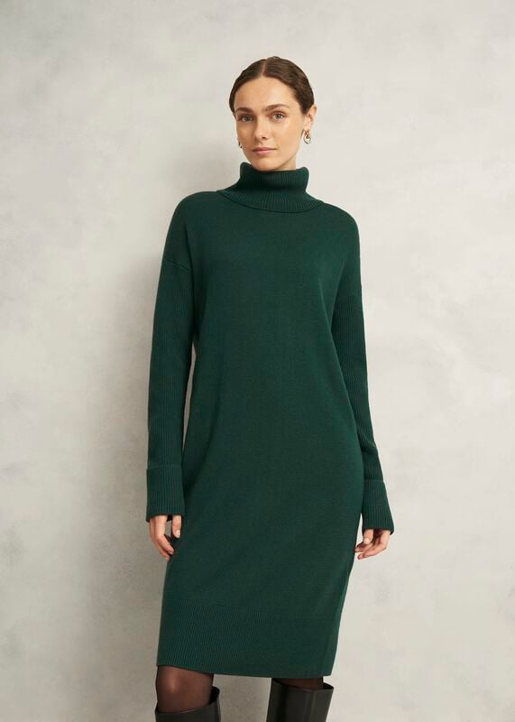 Green Ava Knitted Sweater Dress