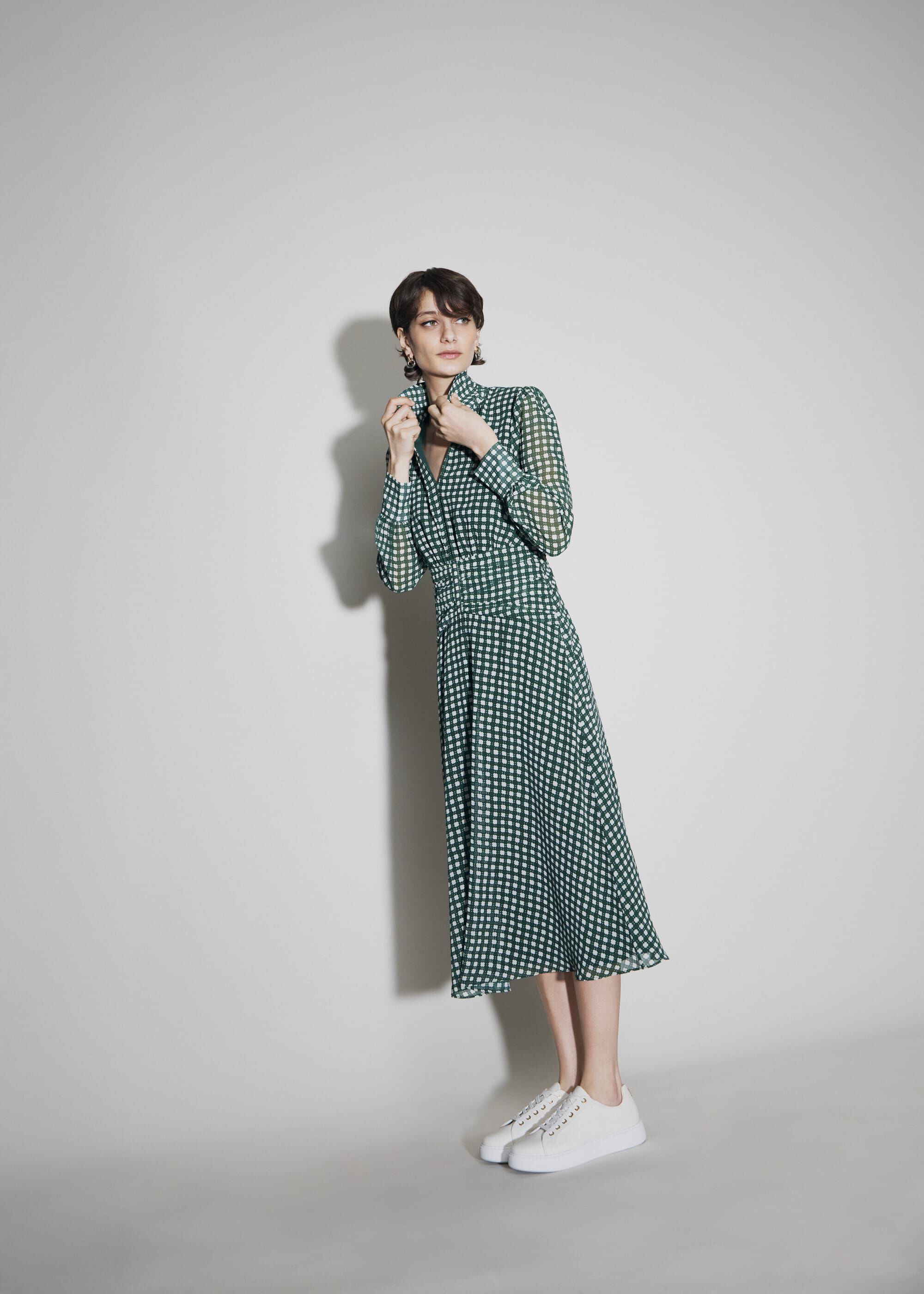 HOBBS LONDON ナディーン ジャージー ドレス Lip line/リップライン】刺繍ビジュー/ウエスト切り替え/タイト
