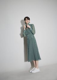 Longstock Geo Midi Dress, Green Cream, hi-res