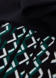Elena Knitted Dress, Black Green, hi-res