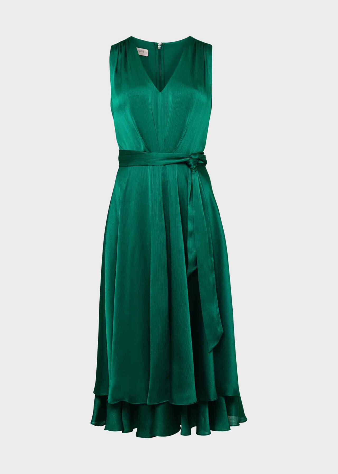 Viola Satin Fit And Flare Dress, Meadow Green, hi-res
