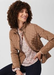 Thandie Quilted Jacket, Camel, hi-res