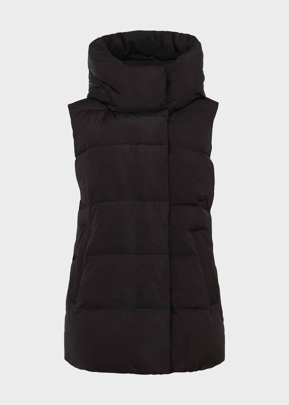 Heather Water Resistant Padded Gilet, Black, hi-res