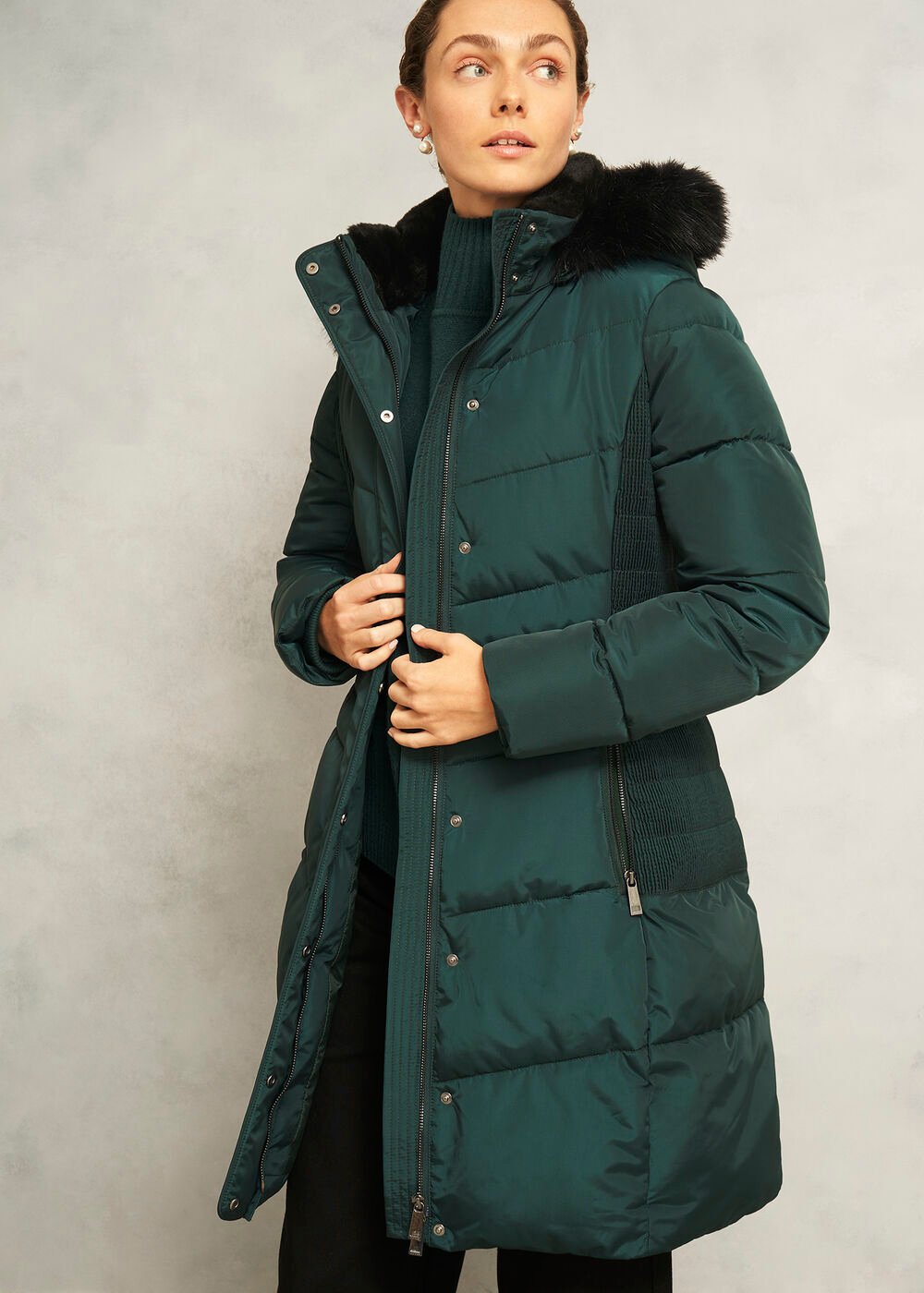 Petite Jaymie Puffer Coat, Ponderosa Green, hi-res
