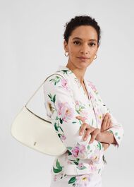 Paris Leather Shoulder Bag, Ivory, hi-res