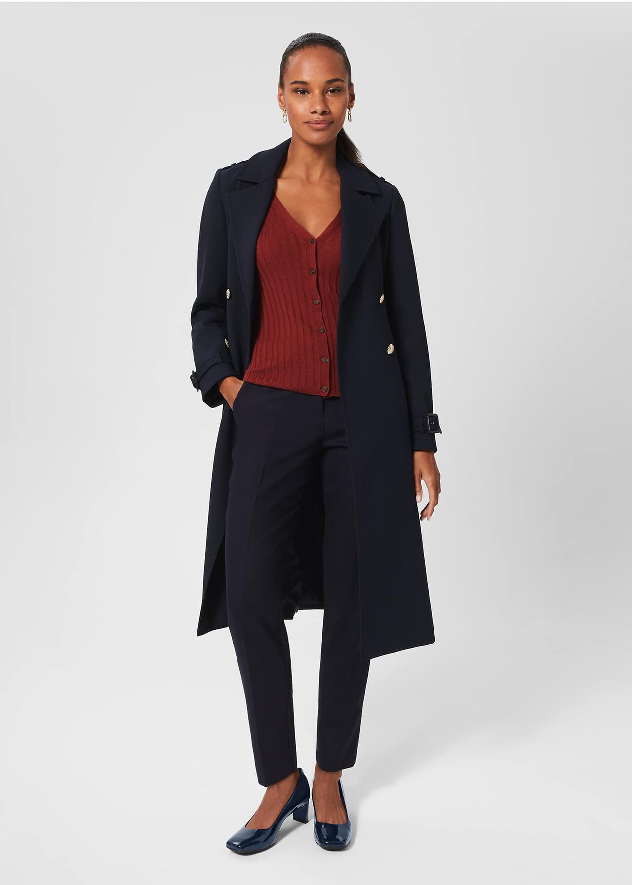 Myra Court Shoes, Navy, hi-res