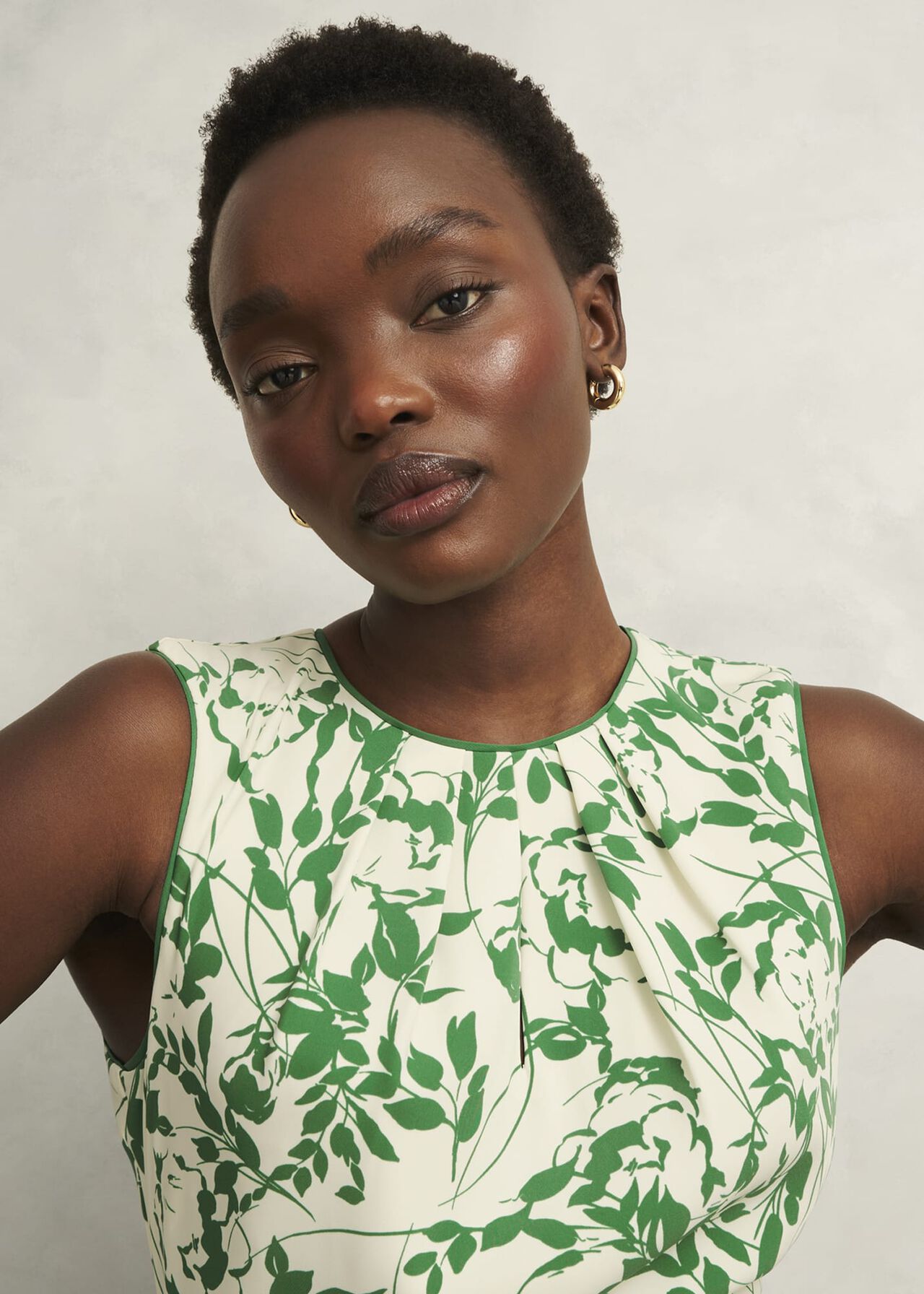 Petite Maddie Dress, Green Cream, hi-res