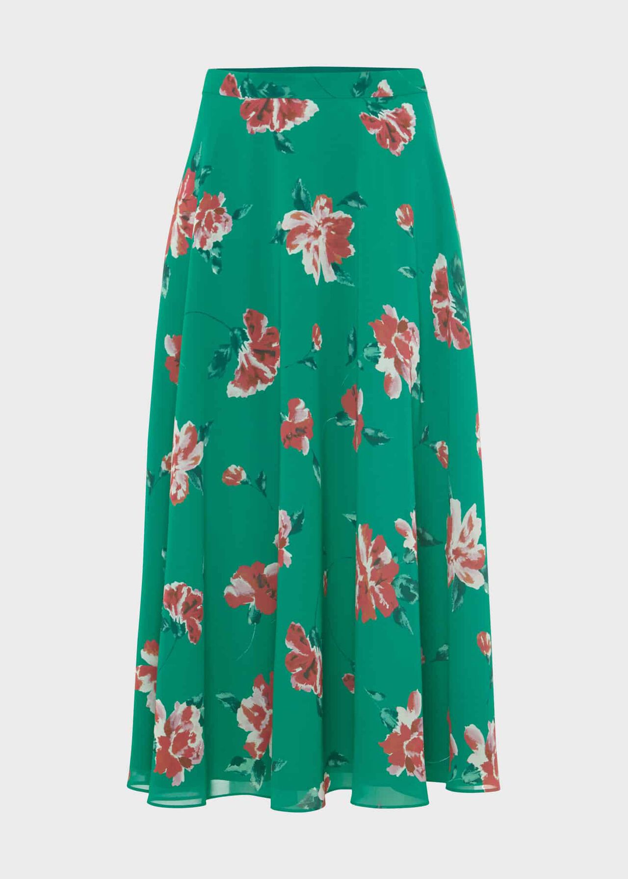 Carly Floral A Line Skirt, Green Multi, hi-res