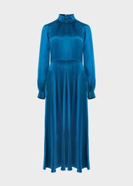 Haisley Silk Dress, Kingfisher Blue, hi-res